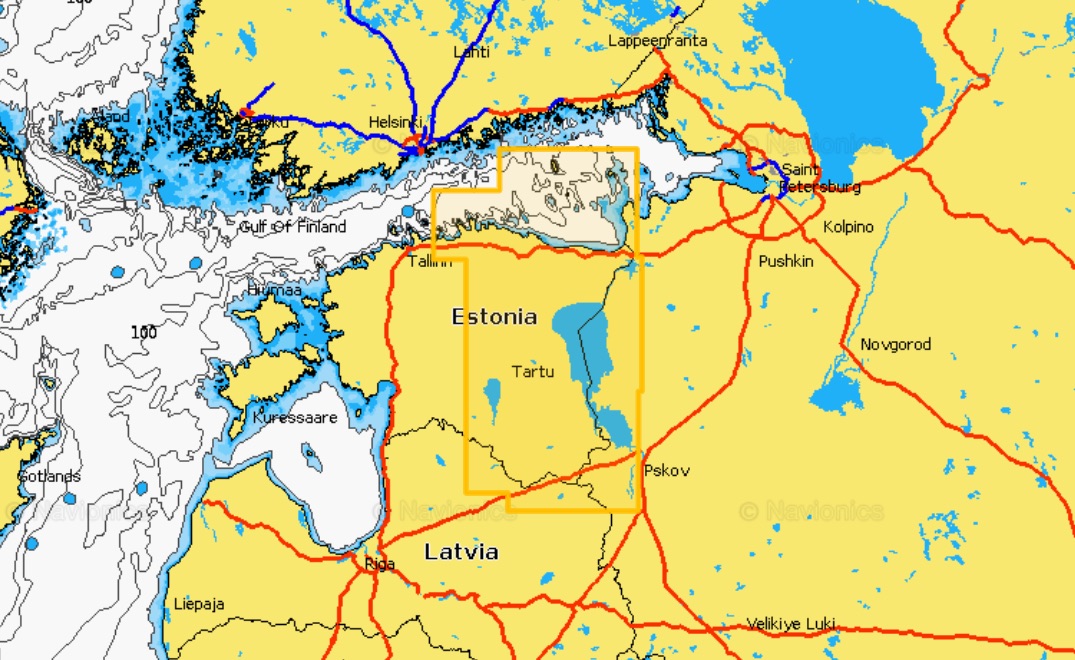 Карта глубин – Нарвский залив Navionics 5G191S
