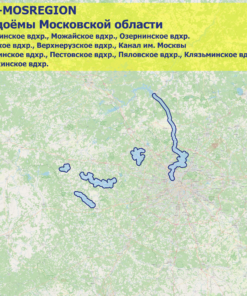 Карта Водоёмы Московской области (запад)