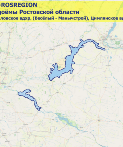 Карта Водоёмы Ростовской области Весёловское водохранилище (Весёлый - Манычстрой), Цимлянское водохранилище